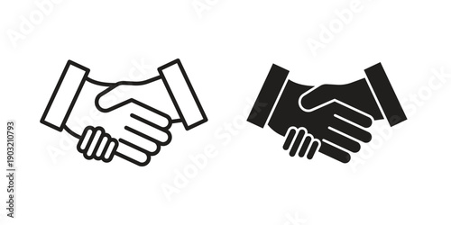 Handshake icons for graphic design, logo, Web site, social media, UI, mobile app, vector illustration