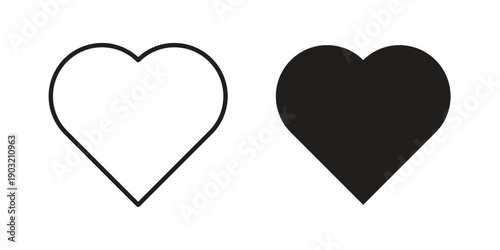 Heart icons for graphic design, logo, Web site, social media, UI, mobile app, vector illustration