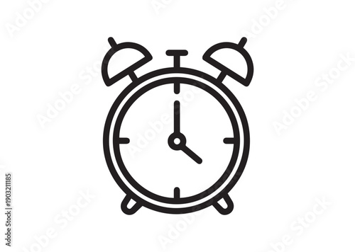 Alarm Clock Flat Icon, Editable Solid Vector Illustration