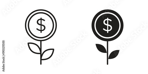Investment icons for graphic design, logo, Web site, social media, UI, mobile app, vector illustration