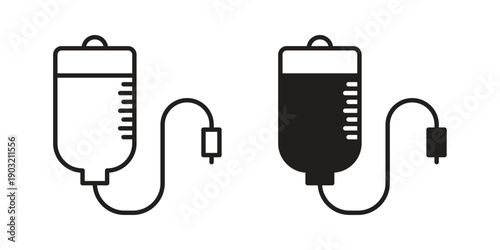 IV drip icons for graphic design, logo, Web site, social media, UI, mobile app, vector illustration