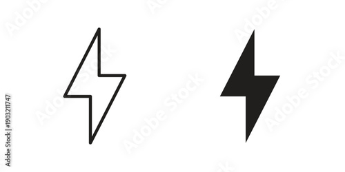 Lightning icons for graphic design, logo, Web site, social media, UI, mobile app, vector illustration