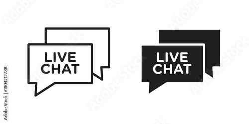 Live chat icons for graphic design, logo, Web site, social media, UI, mobile app, vector illustration