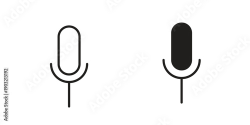 Microphone icons for graphic design, logo, Web site, social media, UI, mobile app, vector illustration