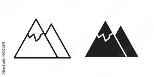 Mountain icons for graphic design, logo, Web site, social media, UI, mobile app, vector illustration