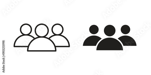 People group icons for graphic design, logo, Web site, social media, UI, mobile app, vector illustration