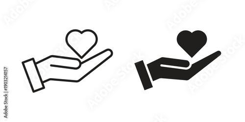 Philanthropy icons for graphic design, logo, Web site, social media, UI, mobile app, vector illustration