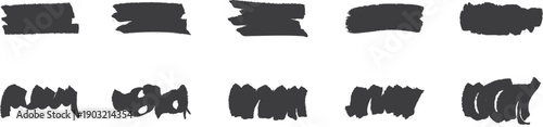 Black brush stroke set for bold graphic design. Rough paint swatches create expressive texture and contrast. Ideal for branding, posters, and modern creative pro digital artwork projects.
