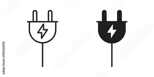 Plug icons for graphic design, logo, Web site, social media, UI, mobile app, vector illustration