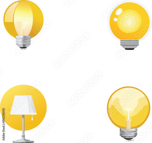 Round lamp whose sides glow yellow.