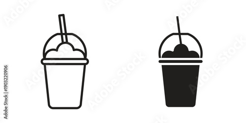 Frappe icon suitable design silhouette and line art style on white background