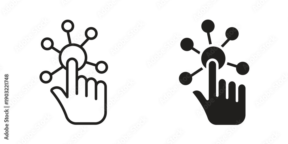 Fototapeta premium Interaction icon suitable design silhouette and line art style on white background