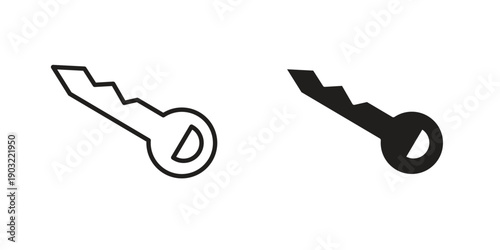 key icon suitable design silhouette and line art style on white background