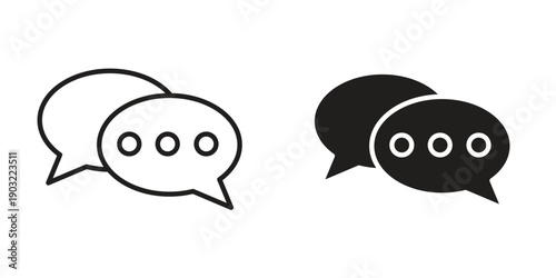 Live chat icon suitable design silhouette and line art style on white background