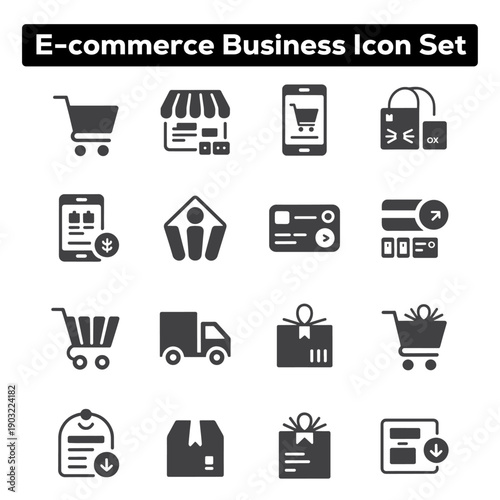 Eco Product and Green Business Icons for E-commerce Stores