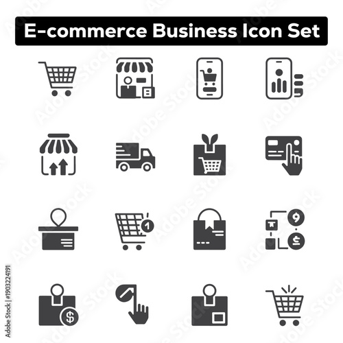 Sustainable Business Icons for Eco-Friendly E-commerce Solutions