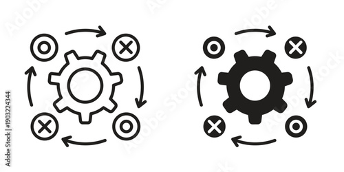 Methodology icon suitable design silhouette and line art style on white background