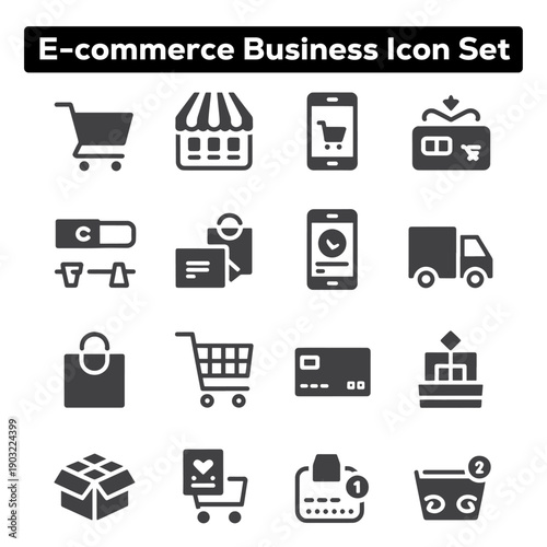 Eco-Friendly Business Icons for Sustainable E-commerce