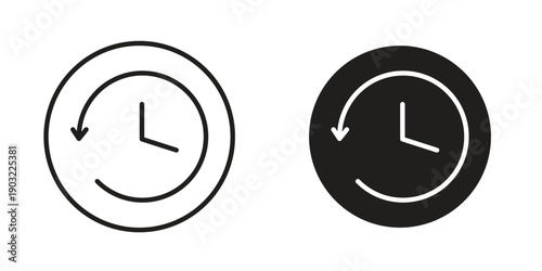 Past time icon suitable design silhouette and line art style on white background