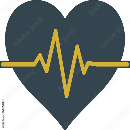 A heart with an electrocardiogram line symbolizing health and cardiovascular wellness. Vector
