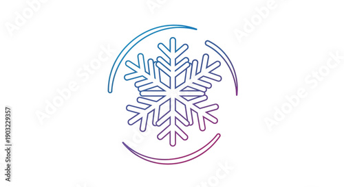Modern gradient snowflake icon symbol for cold temperature and winter weather design element