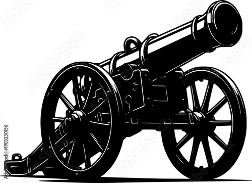 Wallpaper Mural Vintage Military Cannon Artillery Vector Illustration Torontodigital.ca