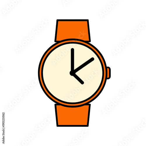 Orange Watch Face Icon For Time Display On Apps