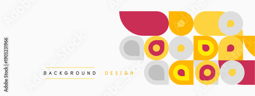 Abstract geometric shapes, circles, squares, rectangles. Soft colors create modern background design. Minimalist style, simple composition.