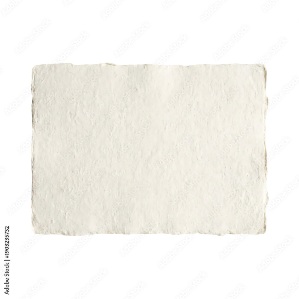 Obraz premium Rough torn paper with textured surface and frayed edges isolated on transparent checkered background for design purposes and collage elements