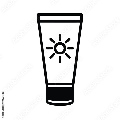 sunscreen tube outline icon