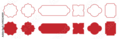 Free Download Chinese Ornament Frame Set. Oriental Line and solid Borders. Asian Retro Shape. Simple Retro China Frame Design Element. - GFXLoad