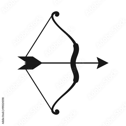 Archer bow icon in flat style. Archery weapon vector illustration on isolated background. Hunter target sign business concept.