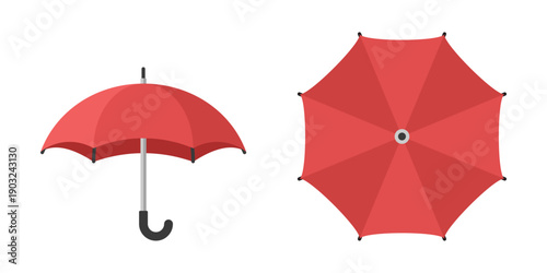 Umbrella icon in flat style. Rain protection vector illustration on isolated background. Weather defense equipment sign business concept.
