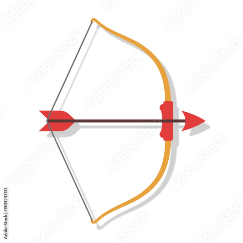 Archer bow icon in flat style. Archery weapon vector illustration on isolated background. Hunter target sign business concept.