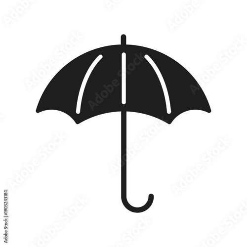 Umbrella icon in flat style. Rain protection vector illustration on isolated background. Weather defense equipment sign business concept.