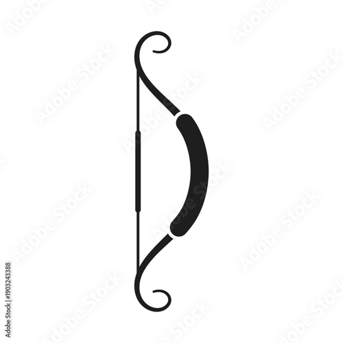 Archer bow icon in flat style. Archery weapon vector illustration on isolated background. Hunter target sign business concept.