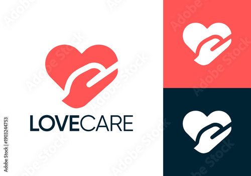 love hands health care logo vector design