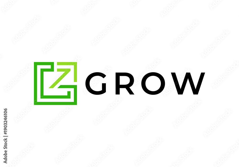 Fototapeta premium arrow with square logo. tech digital growth finance icon vector design