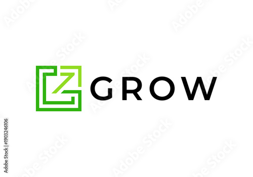 arrow with square logo. tech digital growth finance icon vector design