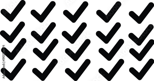 Check mark icons set approval confirmation validation symbols black tick marks isolated on white background vector