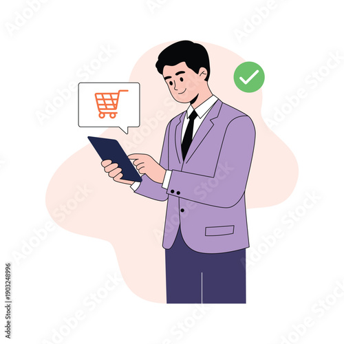 Grab this amazing flat illustration of ecommerce analytics and sales tracking