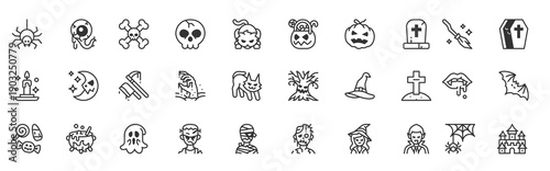 halloween icon vector set