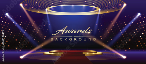 blue pink red golden stage spotlights awards graphics