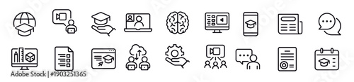  learning icons vector design 