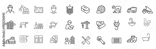 construction related icons vector design