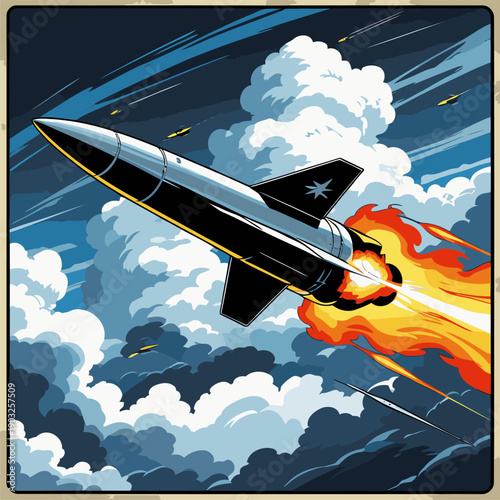 vector image of a missile