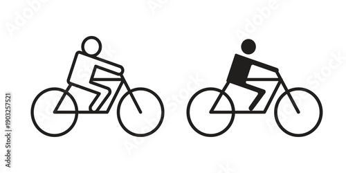 Bicycle rider icon concept. Thin line symbol. Vector illustration isolated. Editable stroke.