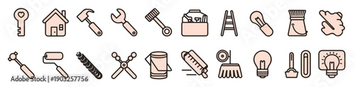 various homes set of icons