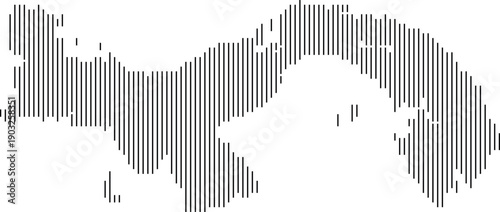 Panama country map in digital infographic vertical line shape pattern view