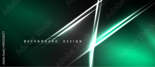 Dark green background features bright white diagonal lines. Modern design with text elements. Minimalist aesthetic, suitable for digital projects.